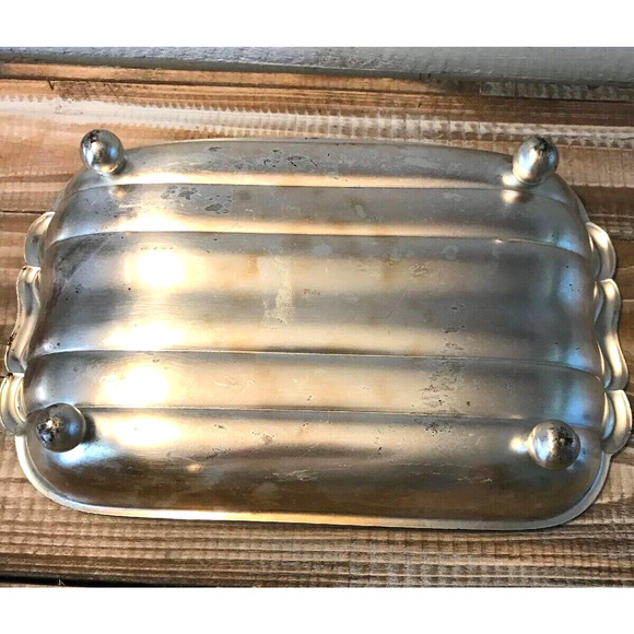 Vintage 1950s WMF-IKORA Silver Plate Footed Serving Tray Swirl Brushed Finish - Picture 7 of 12